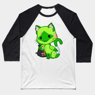 Halloween Chibi Winged Kitty - Siamese Zombie Cat Baseball T-Shirt